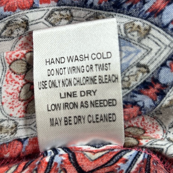 Balletcore JODIFL Red/Blue Patterned Mini Dress w/ Criss Cross Back. Size Large - Picture 6 of 9